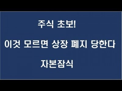 주식초보 이것도 모르면 상장폐지 당한다 자본잠식